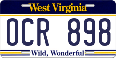 WV license plate OCR898