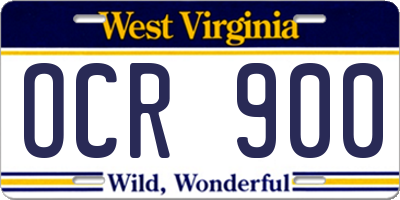 WV license plate OCR900