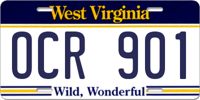 WV license plate OCR901