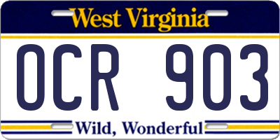 WV license plate OCR903