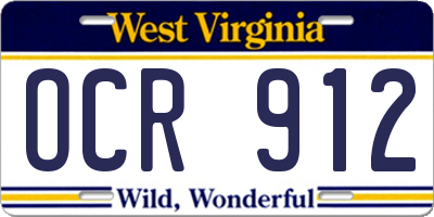 WV license plate OCR912