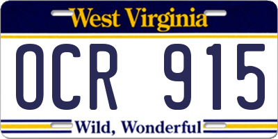 WV license plate OCR915