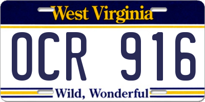 WV license plate OCR916