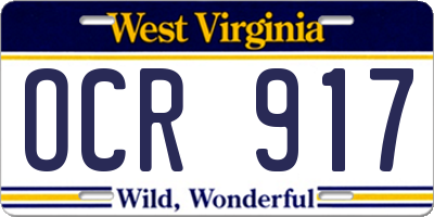 WV license plate OCR917