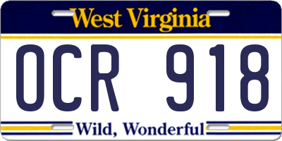 WV license plate OCR918