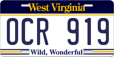 WV license plate OCR919