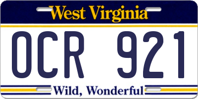 WV license plate OCR921