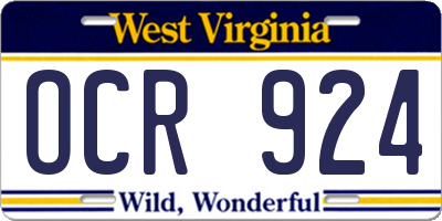 WV license plate OCR924