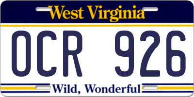 WV license plate OCR926