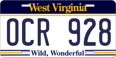 WV license plate OCR928