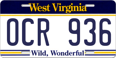 WV license plate OCR936