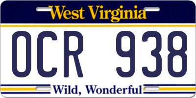 WV license plate OCR938