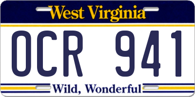 WV license plate OCR941