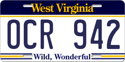 WV license plate OCR942