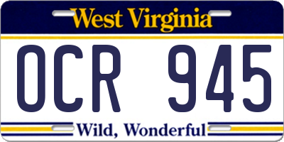 WV license plate OCR945