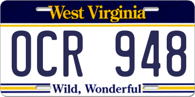WV license plate OCR948