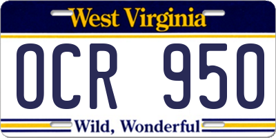 WV license plate OCR950