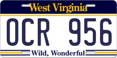 WV license plate OCR956