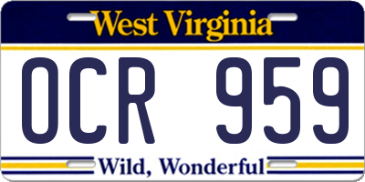 WV license plate OCR959