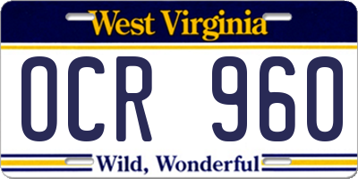 WV license plate OCR960