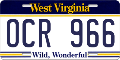 WV license plate OCR966