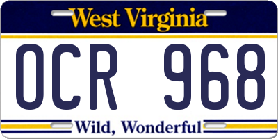 WV license plate OCR968