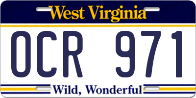 WV license plate OCR971