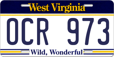 WV license plate OCR973