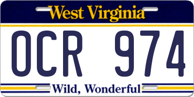 WV license plate OCR974