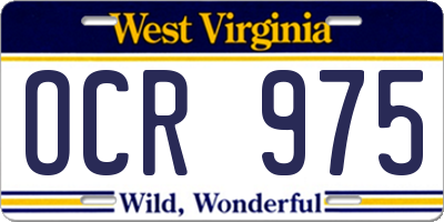 WV license plate OCR975