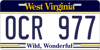 WV license plate OCR977