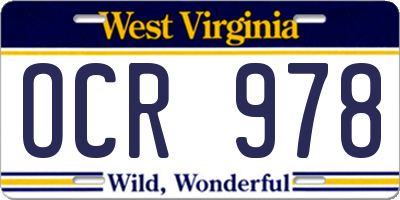 WV license plate OCR978