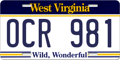 WV license plate OCR981