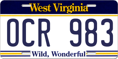 WV license plate OCR983