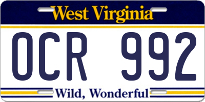 WV license plate OCR992