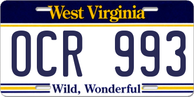 WV license plate OCR993