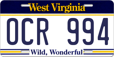 WV license plate OCR994