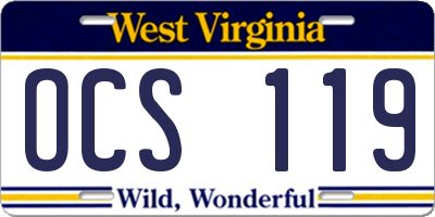 WV license plate OCS119