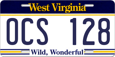WV license plate OCS128