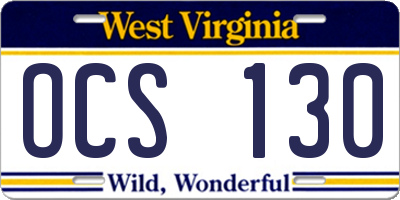 WV license plate OCS130