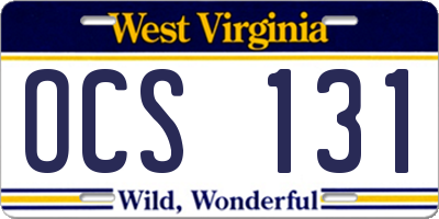 WV license plate OCS131