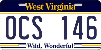 WV license plate OCS146
