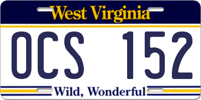 WV license plate OCS152