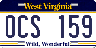 WV license plate OCS159