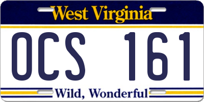 WV license plate OCS161
