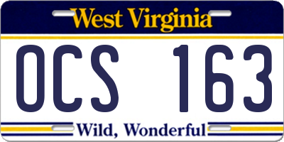 WV license plate OCS163