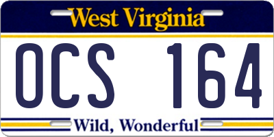 WV license plate OCS164