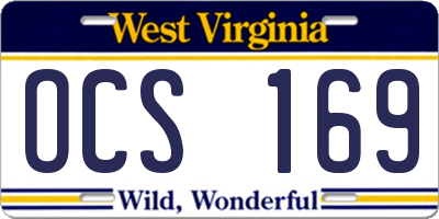 WV license plate OCS169
