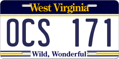 WV license plate OCS171