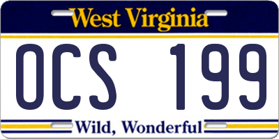 WV license plate OCS199